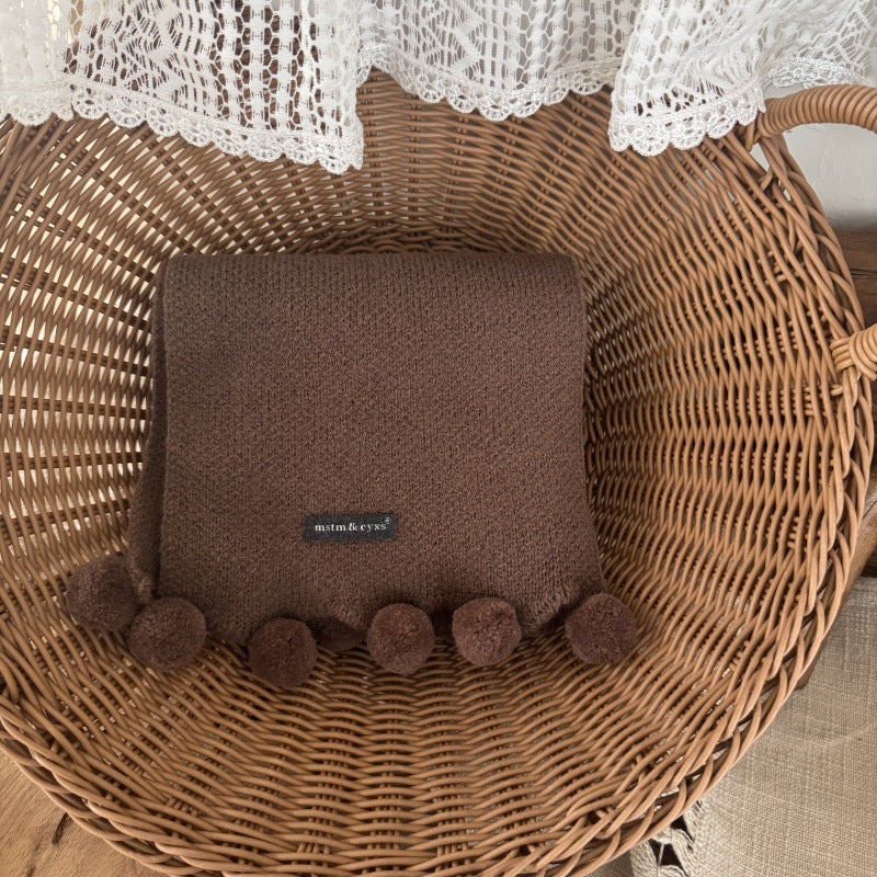 ポンポンデザインマフラー