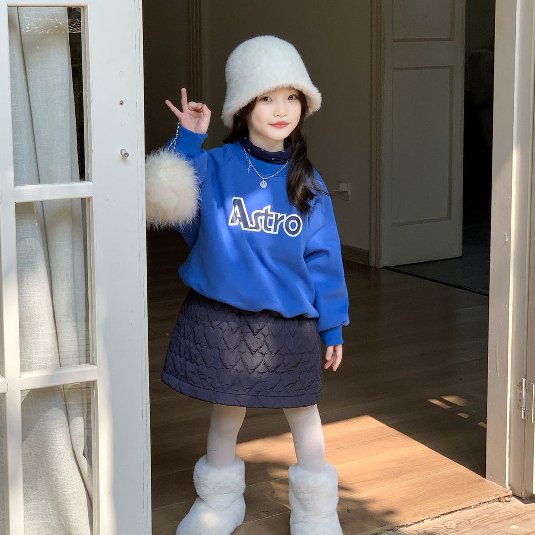 【90-140】ハート柄キルティングスカート