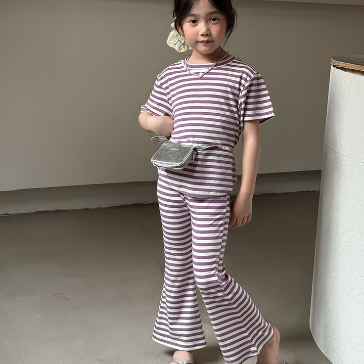 【90-140】ボーダー柄セットアップ