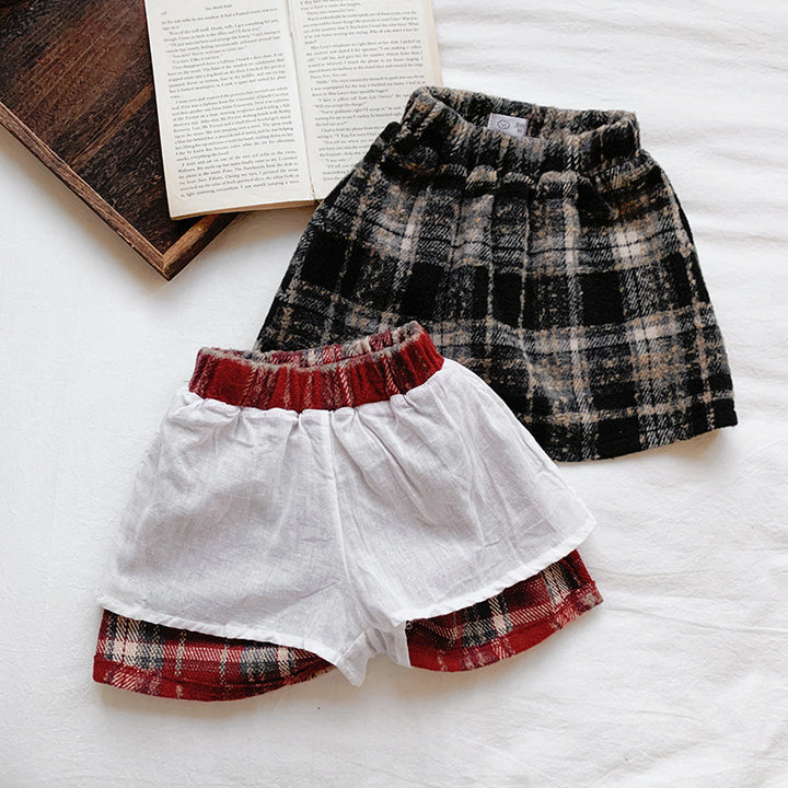 【90-150】チェック柄ミニスカート