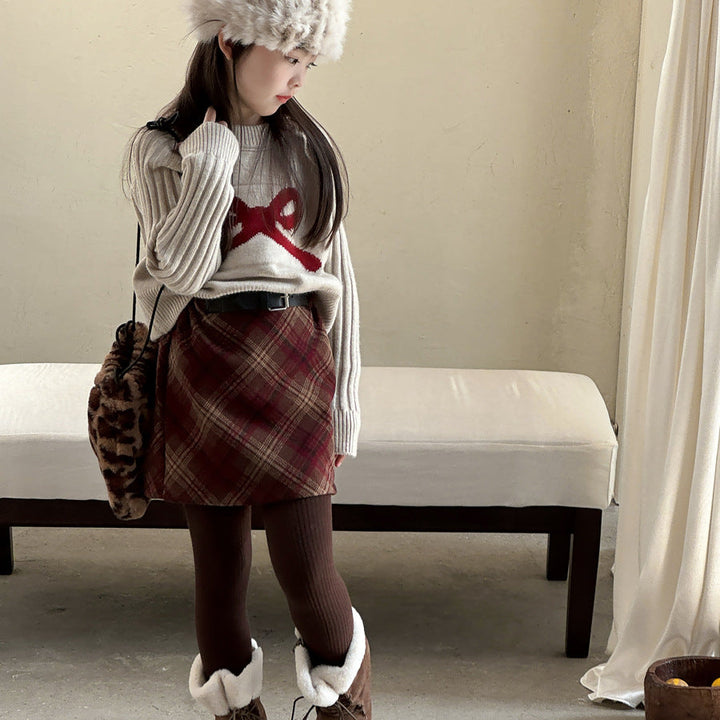 【90-150】ショルダーボタンニットトップス