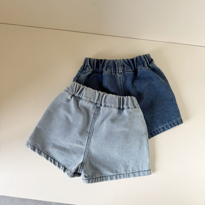 【80-150】ビッグポケットデニムショートパンツ
