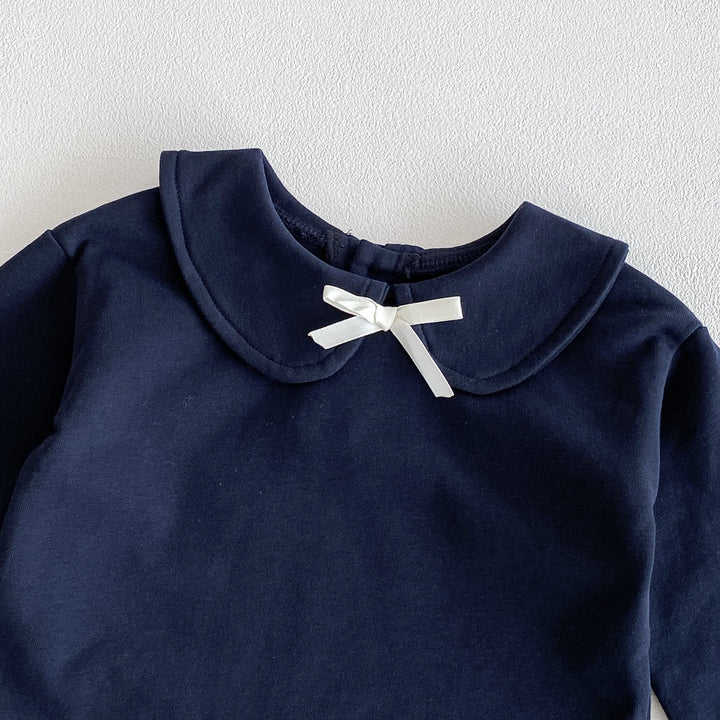 【73-110】ワンポイントリボントップス×スカートセット