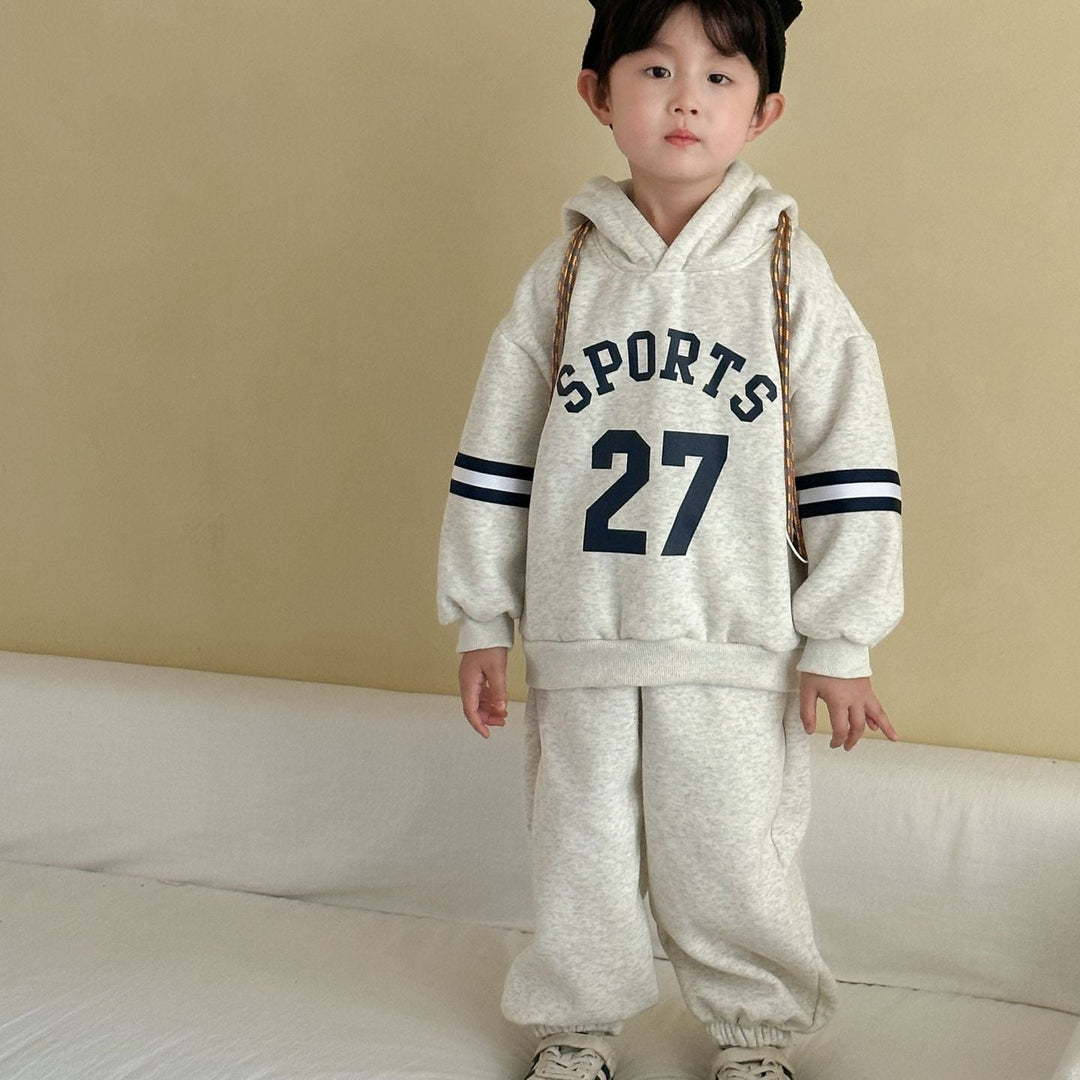 【80-150】フード付きSPORTSスウェットセットアップ