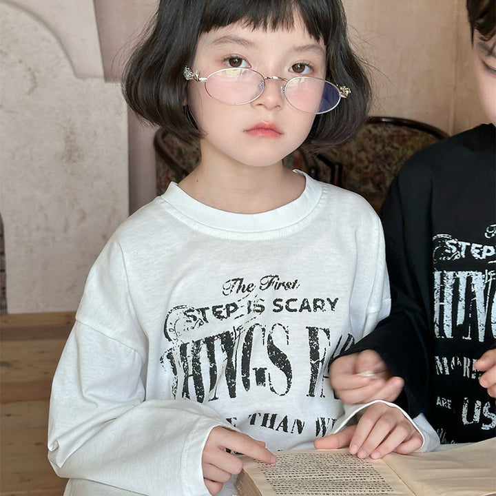 【90-150】フロントロゴ長袖Tシャツ