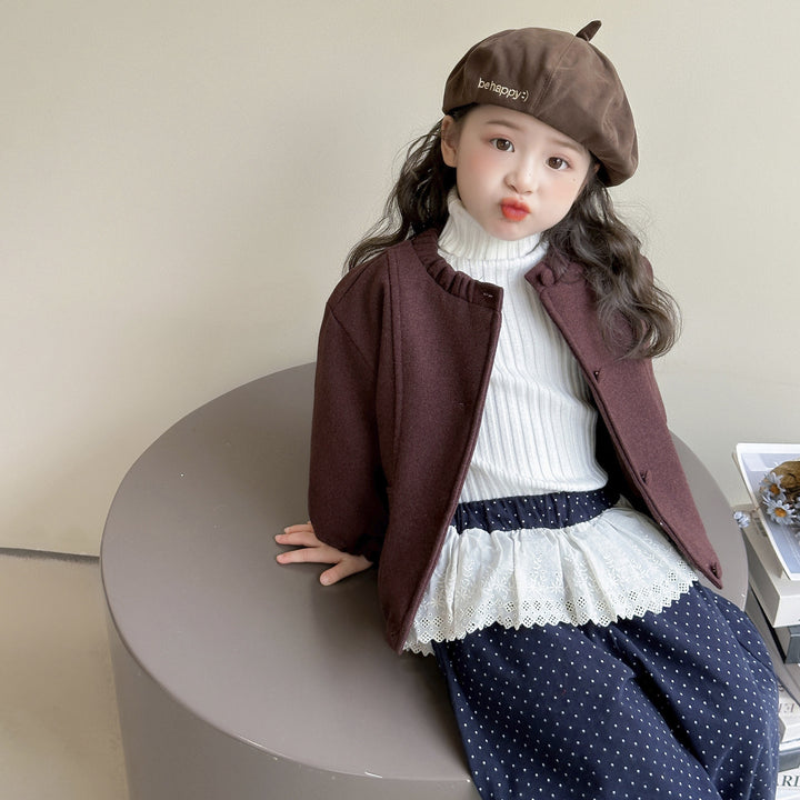 【90-140】ノーカラーギャザーブルゾン