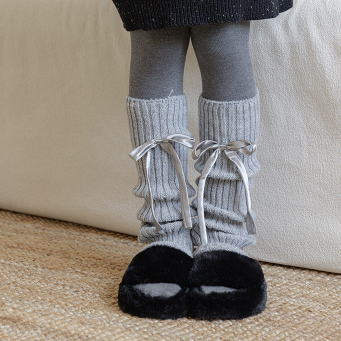 ワンポイントリボンレッグウォーマー