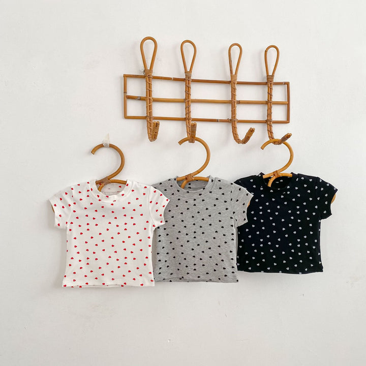 【73-130】ハート柄ベーシックTシャツ