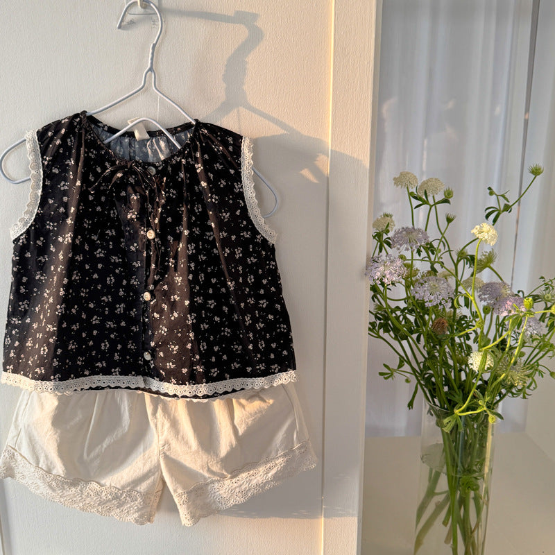 【90-140】レースヘムショートパンツ