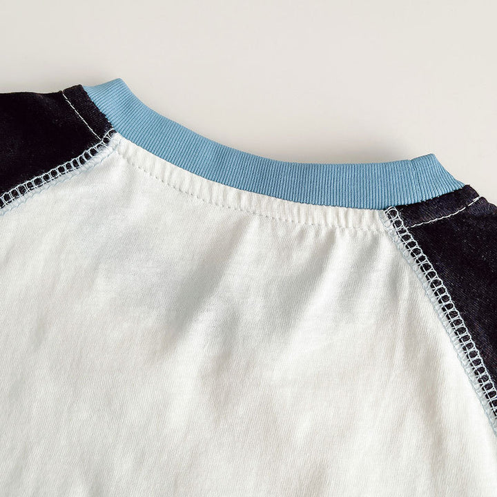 【80-120】helloラグランスリーブTシャツ