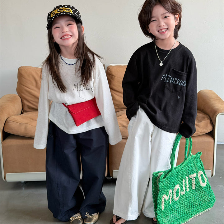 【90-150】英字デザインカジュアルロンT