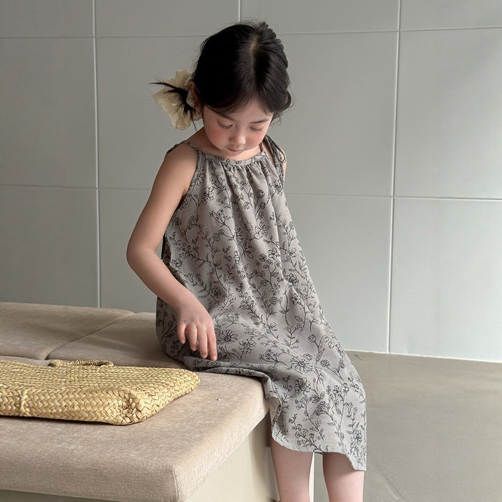 【100-150】ボタニカル柄キャミソールワンピース