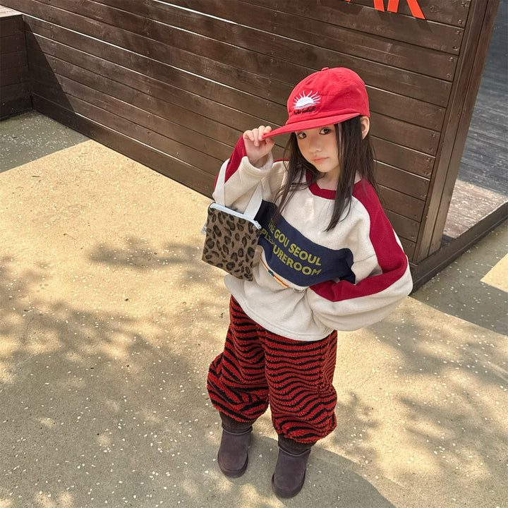 【80-130】バイカラーフリースプルオーバー