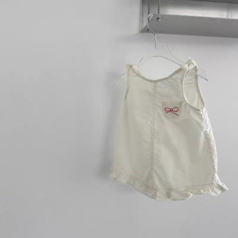 【73-120】リボンデザインショートサロペット