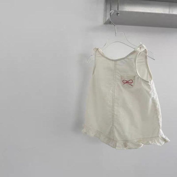 【73-120】リボンデザインショートサロペット