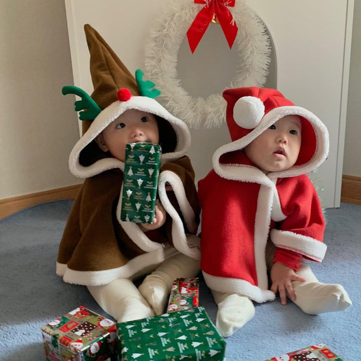 【73-100】クリスマスデザインポンチョ
