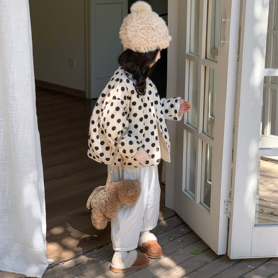 【90-140】Vネックドット柄ジャケット