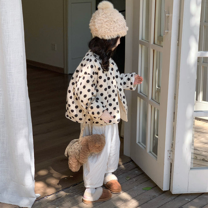 【90-140】Vネックドット柄ジャケット