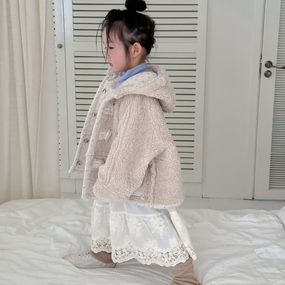 【90-140】フード付きリバーシブルショートコート