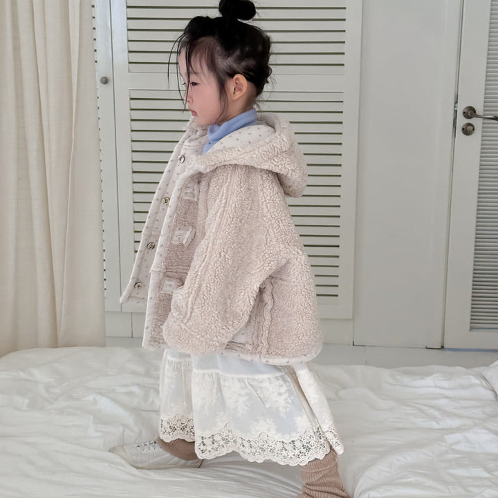 【90-140】フード付きリバーシブルショートコート