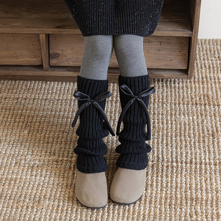 ワンポイントリボンレッグウォーマー