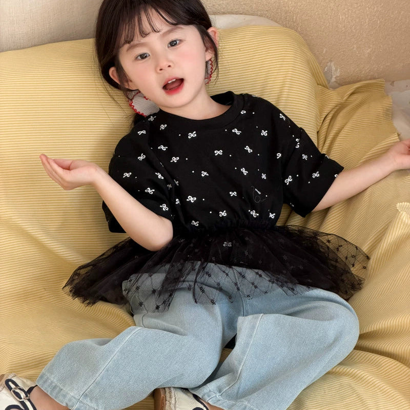 【90-140】チュールドッキングTシャツ