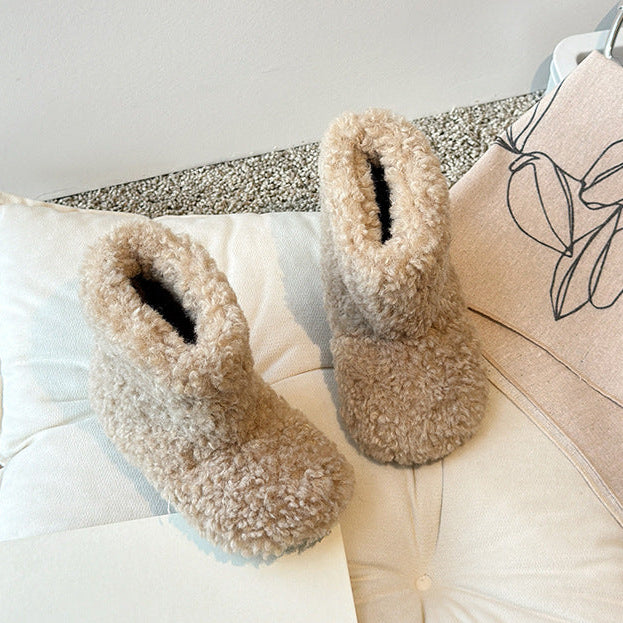 【13.5-20.0】ふわふわショートブーツ