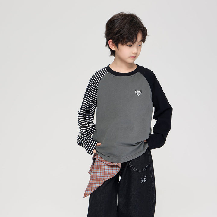 【100-150】アシンメトリーロングTシャツ