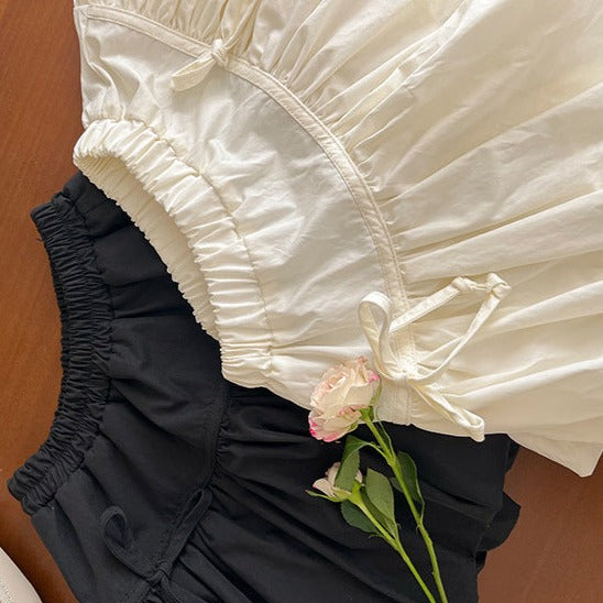 【90-150】リボン付きバルーンミニスカート