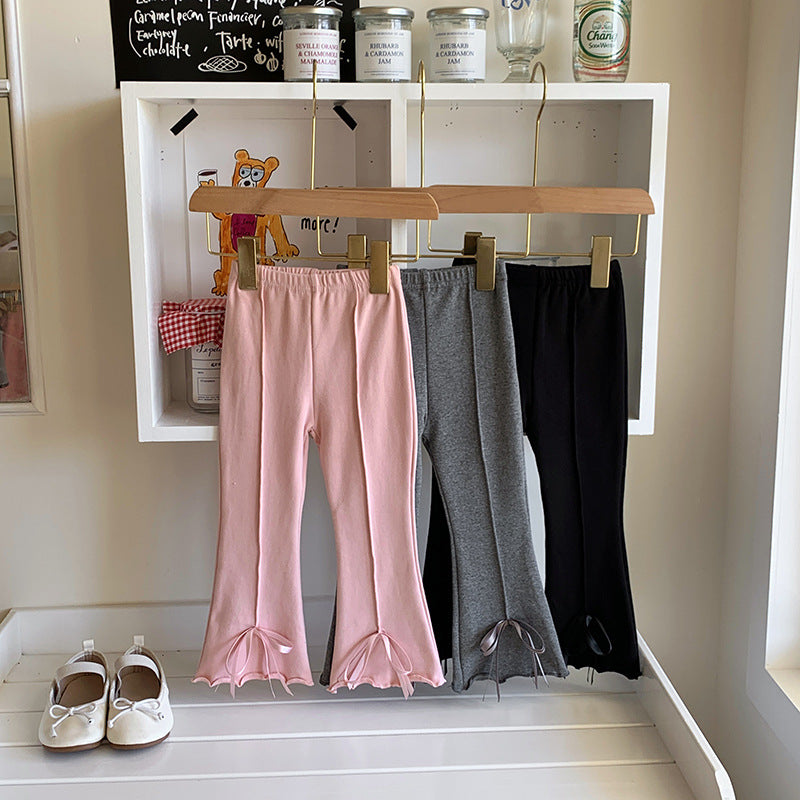 【90-150】裾リボンメロウフレアパンツ