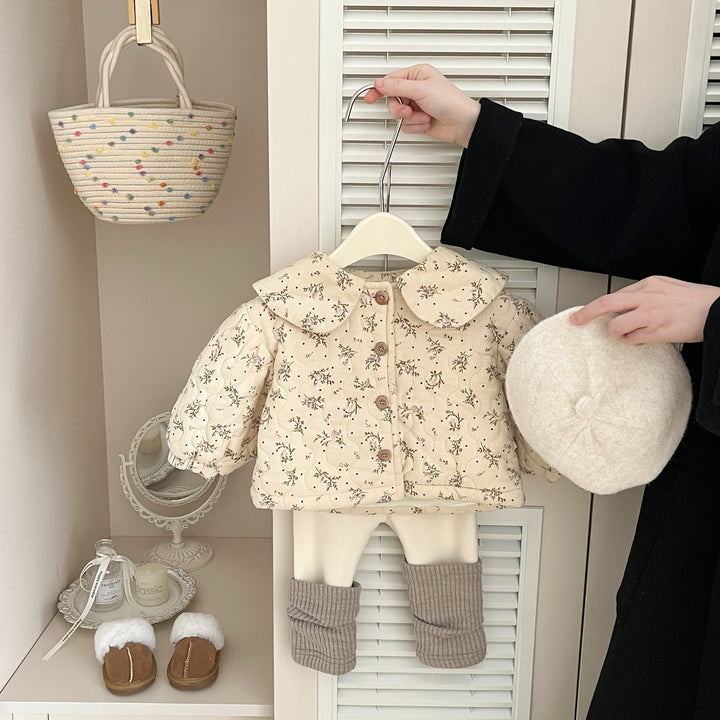 【73-100】襟付きボタニカル柄ジャケット