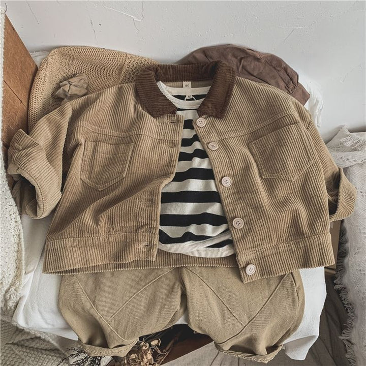 【100-140】バイカラーコーデュロイジャケット