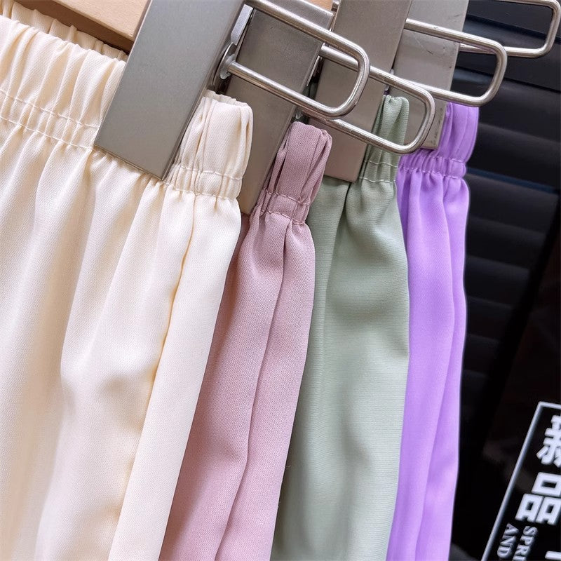 【90-140】サイドリボンカジュアルロングパンツ