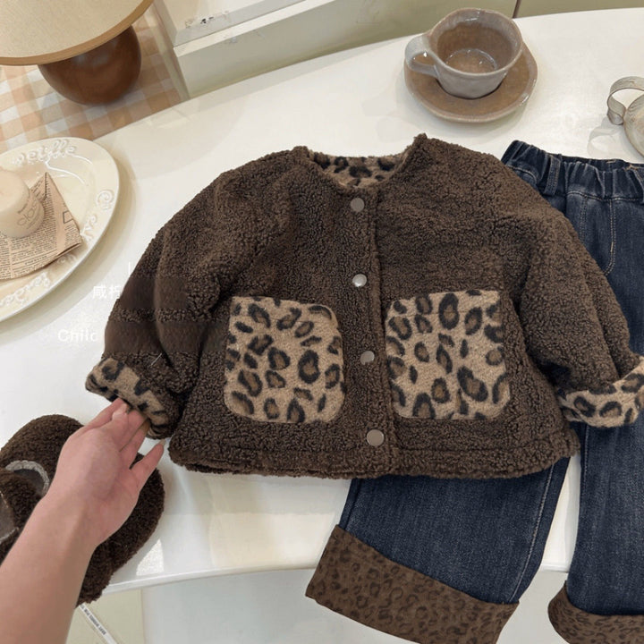【80-130】レオパード柄リバーシブルジャケット