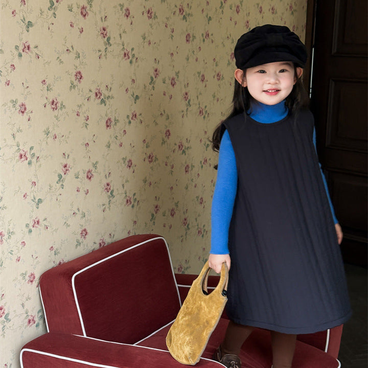 【90-140】ノースリーブキルティングワンピース