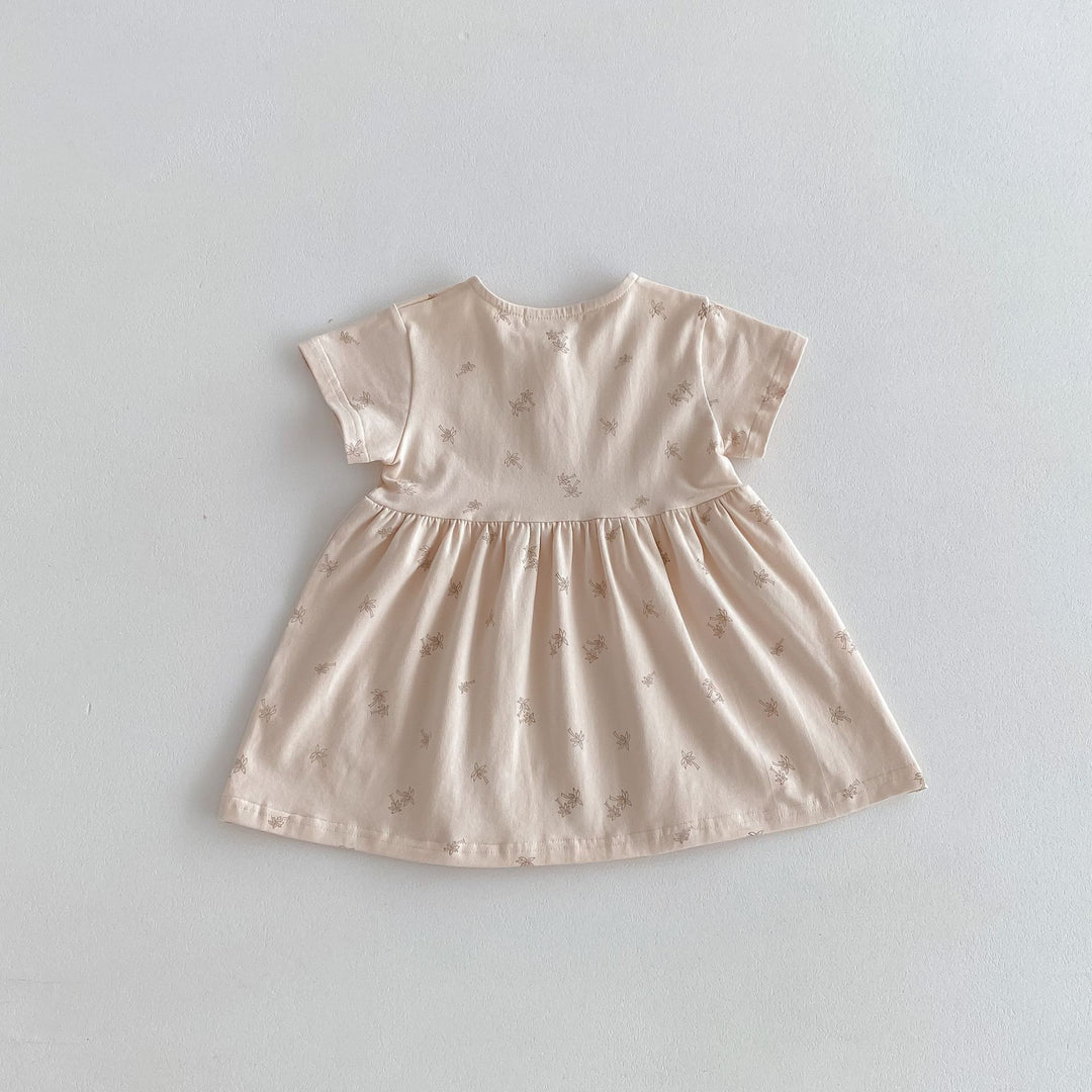 【80-130】パームツリー半袖ワンピース