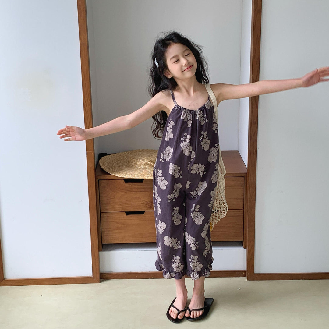 【80-130】いちご柄キャミソールオールインワン