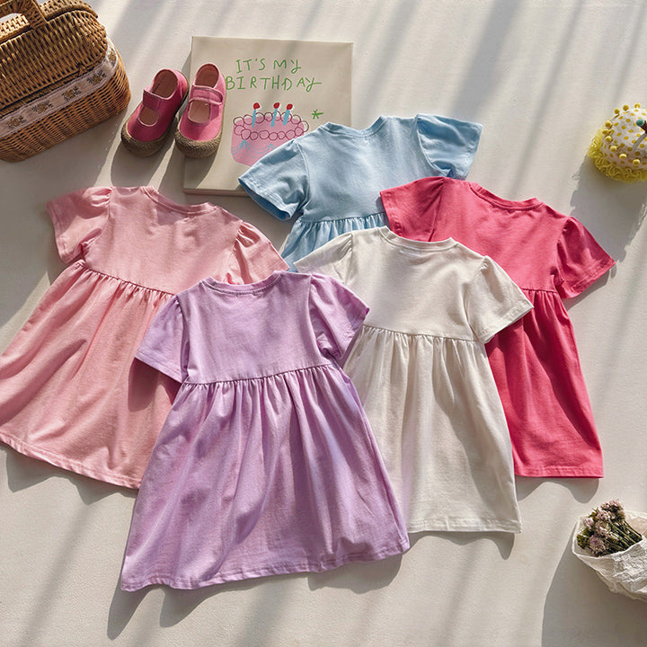 【90-140】シンプルフレアワンピース