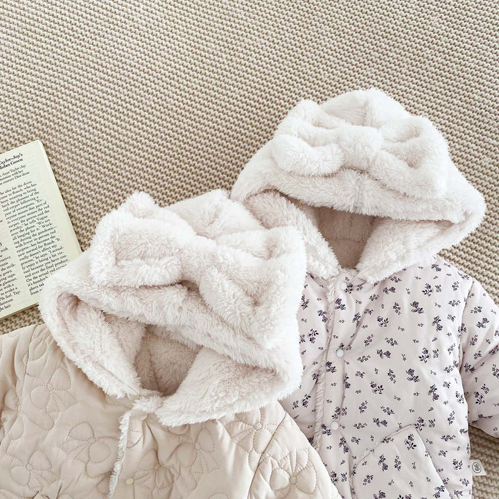 【73-100】リボンフード付きあったかジャケット