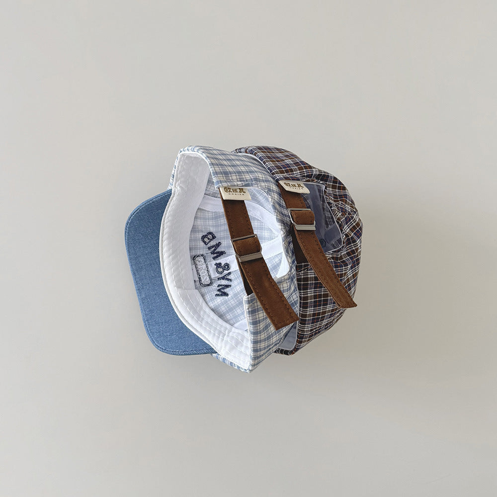 【46-49cm】ロゴデザイン総柄ベビーキャップ