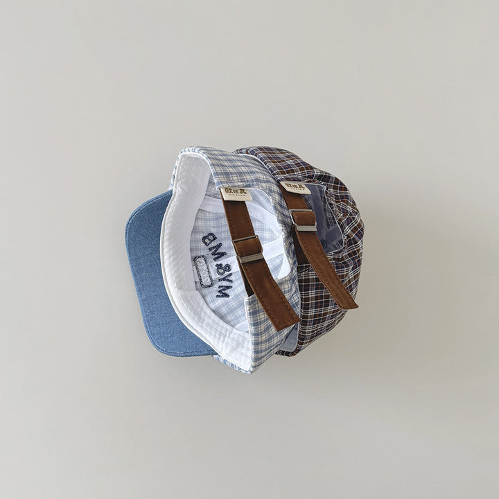 【46-49cm】ロゴデザイン総柄ベビーキャップ