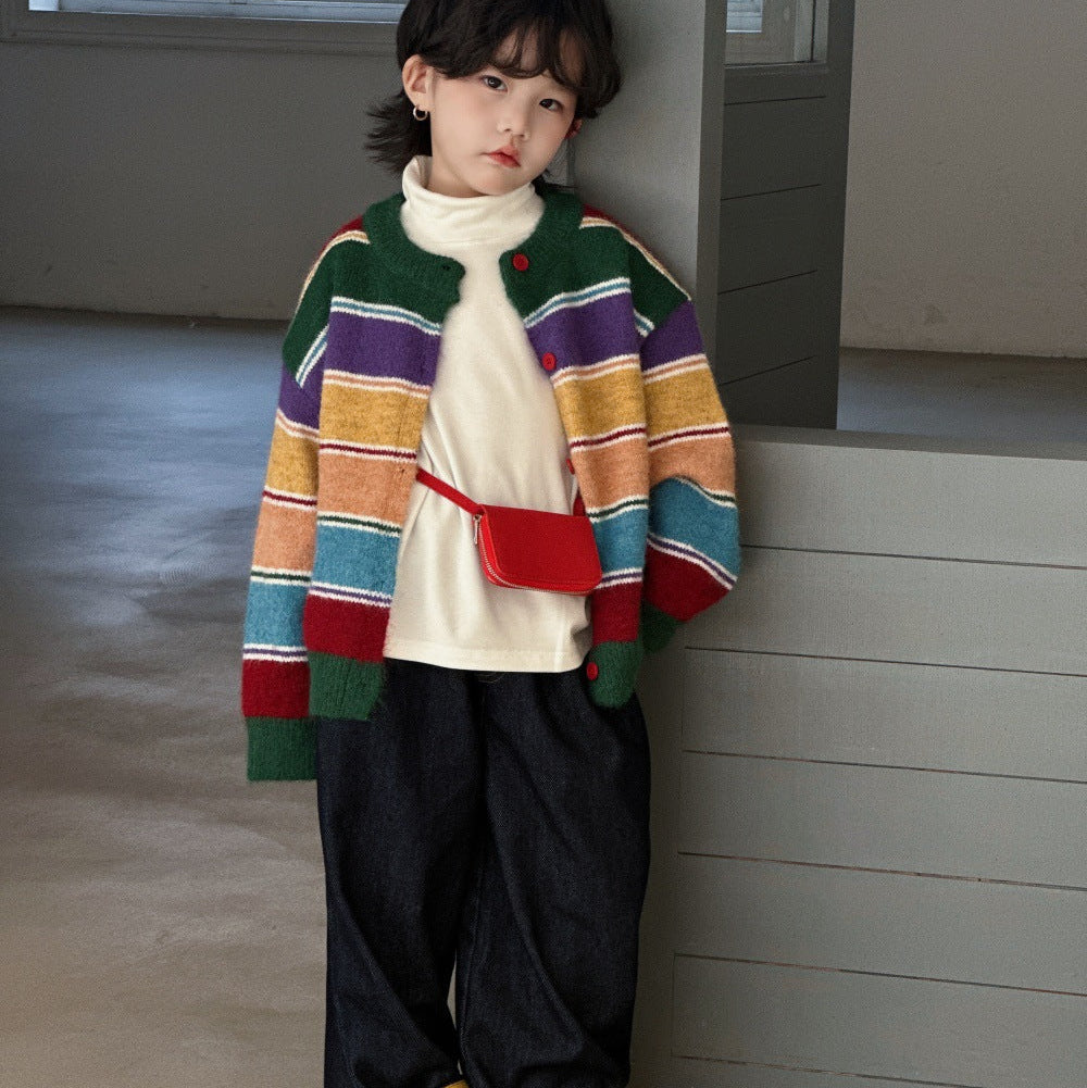 【90-150】裾折り返しストレートワイドデニム