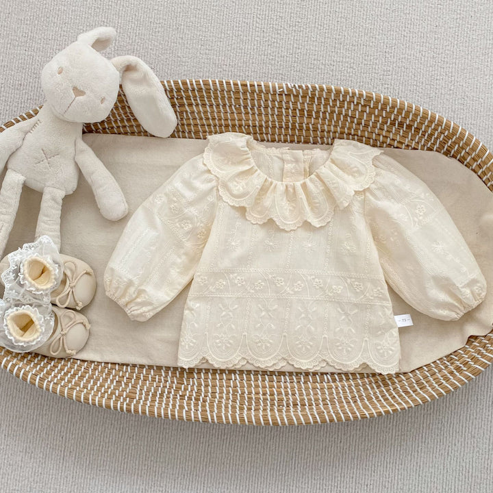 【73-120】ラッフルカラーレーストップス