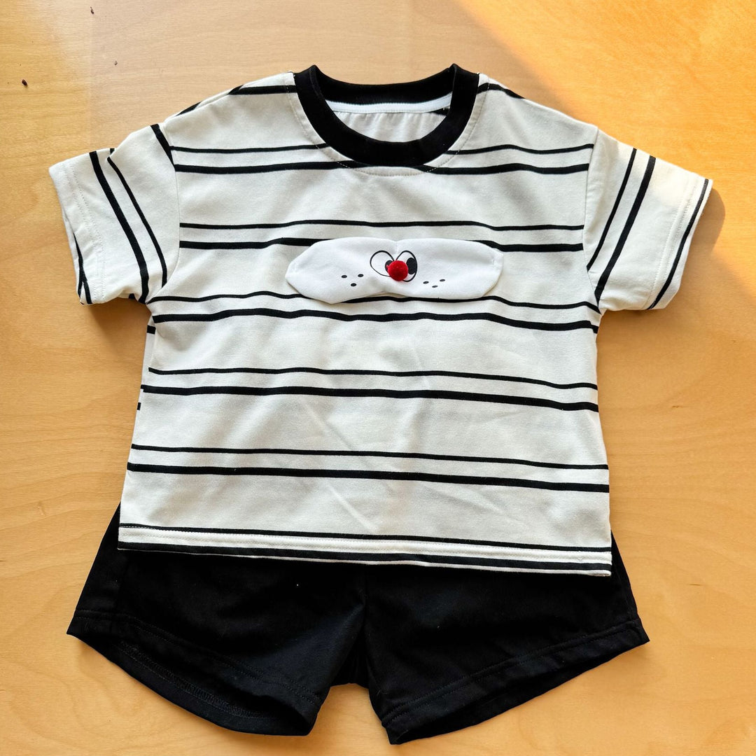 【80-150】フロントワッペンTシャツ×ハーフパンツセット