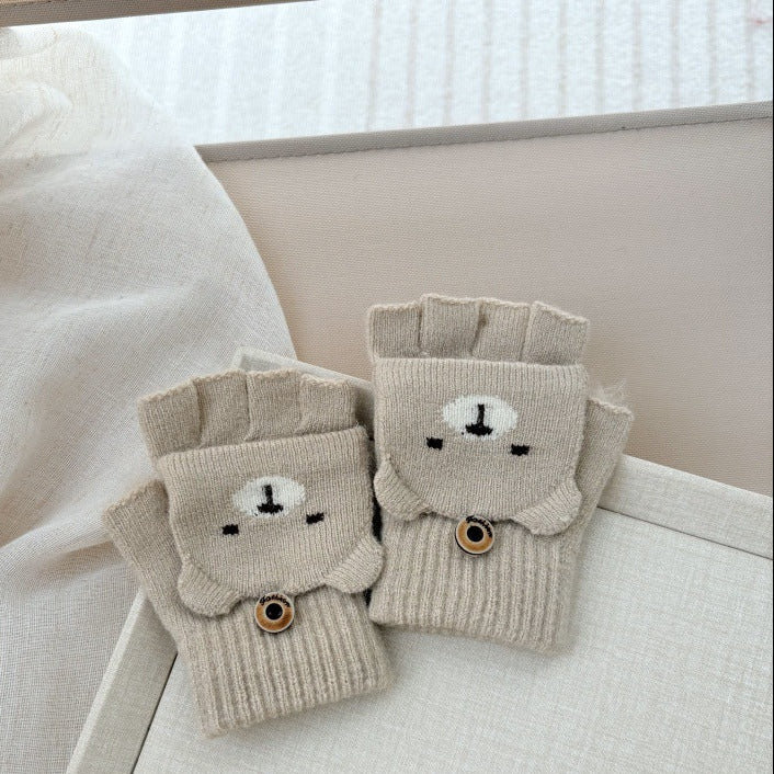 【2Y-4Y】アニマル顔指出しニットグローブ