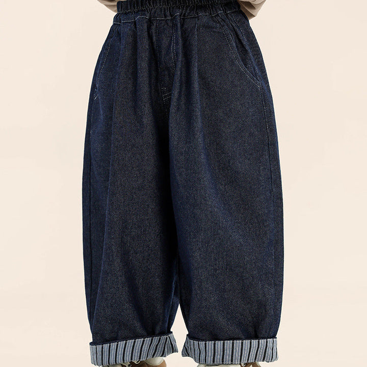 【90-140】ストライプデザインロングパンツ