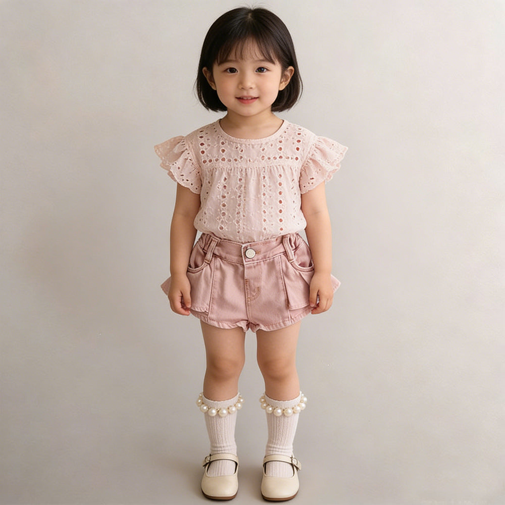 【80-130】サイドフリルショートパンツ