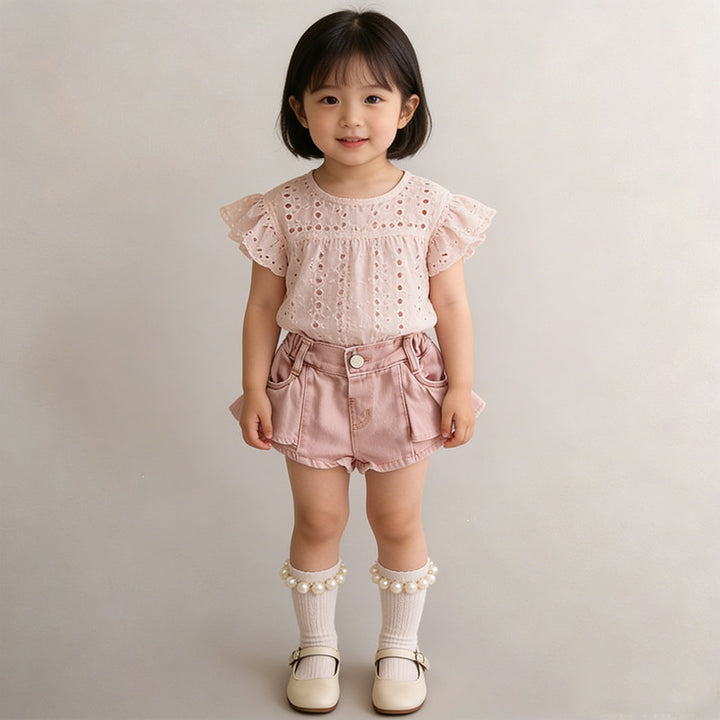 【80-130】サイドフリルショートパンツ