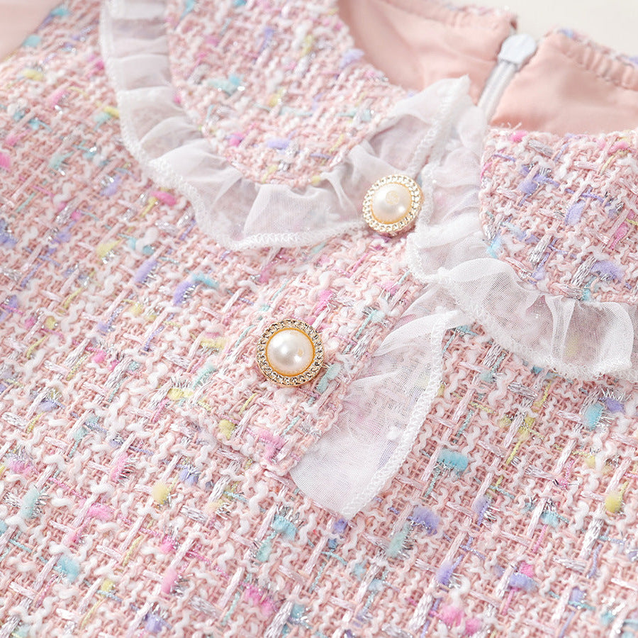 【90-140】レイヤード風長袖ワンピース