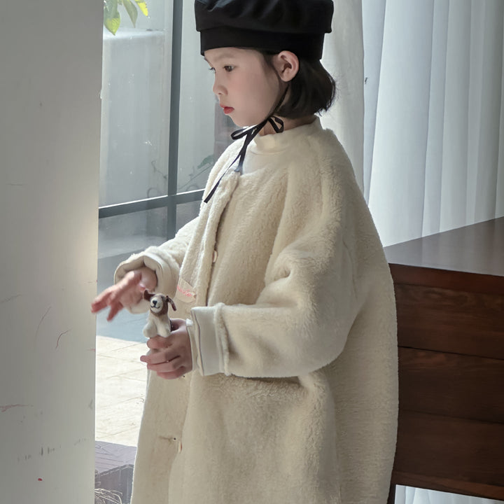 【90-150】ワンポイントふわふわコート